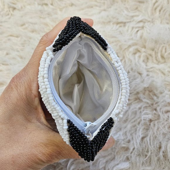 Handmade Panda Double Sides Beading Coin Pouch 4"x 4" - Picture 2 of 4